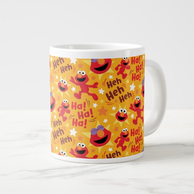 Sesame Street | Elmo Ha! Ha! Ha! Pattern Large Coffee Mug (Front Right)