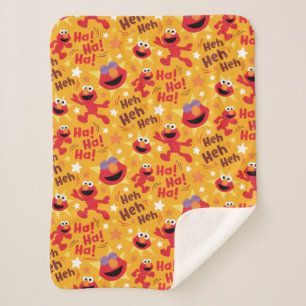 Sesame Street Elmo Ha! Ha! Ha! Pattern Sherpa Blanket