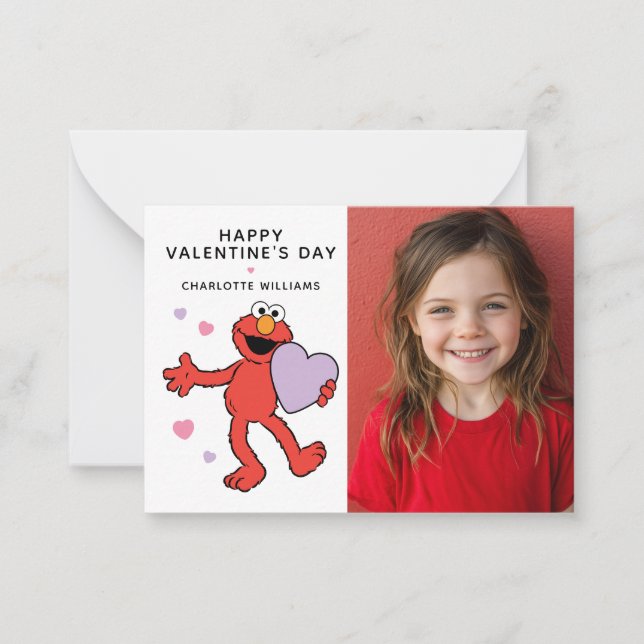 Sesame Street | Elmo Heart Photo Valentine Card (Front)