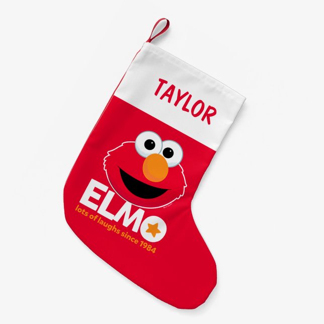 Sesame Street | Elmo Lots of Laughs Since 1984 Small Christmas Stocking (Front (Hanging))