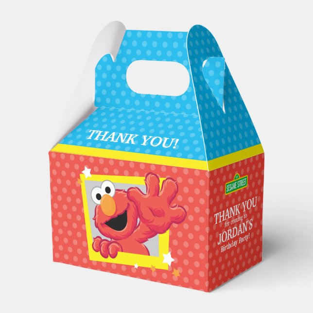Sesame Street | Elmo - Polka Dot & Stars Birthday Favor Box (Front Side)