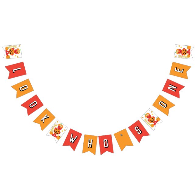 Sesame Street - Elmo | Pumpkin First Birthday Bunting Flags (All)