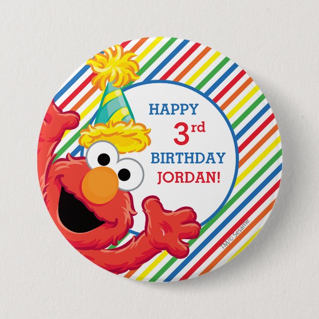 Sesame Street | Elmo - Rainbow Birthday 3 Inch Round Button (Front)