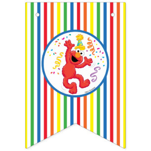 Sesame Street Elmo - Rainbow Birthday Bunting Flags