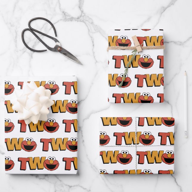 Sesame Street | Elmo - Second Birthday Wrapping Pa Wrapping Paper Sheet (Front)