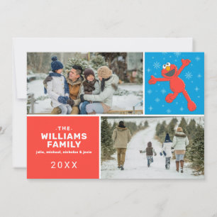 Sesame Street   Elmo Snowflake Family Photo Holiday Card