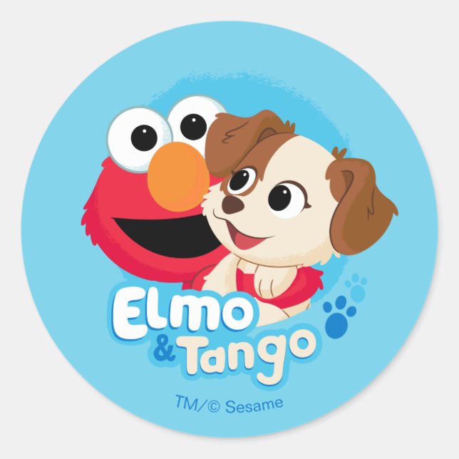 Sesame Street | Elmo & Tango Badge Classic Round Sticker (Front)
