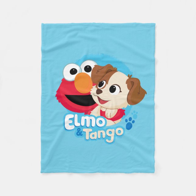 Sesame Street | Elmo & Tango Badge Fleece Blanket (Front)