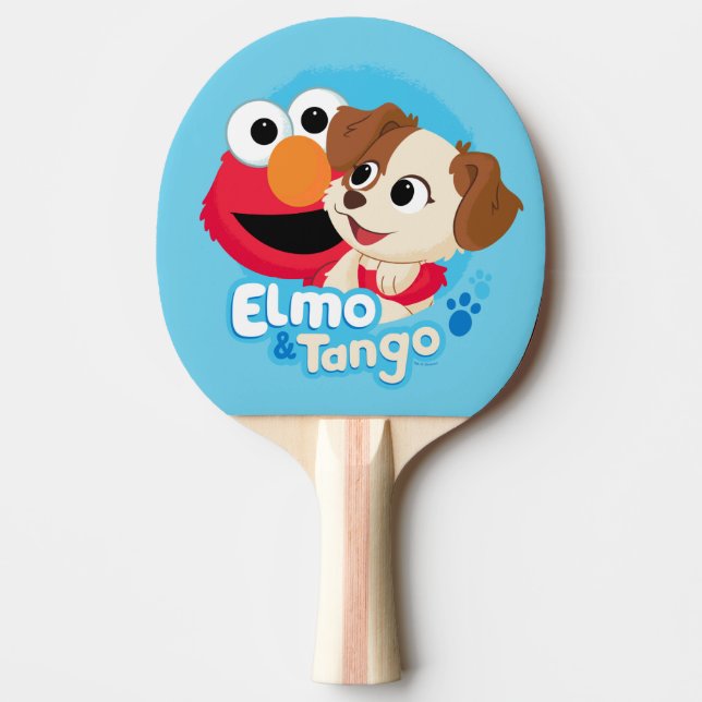 Sesame Street | Elmo & Tango Badge Ping Pong Paddle (Front)