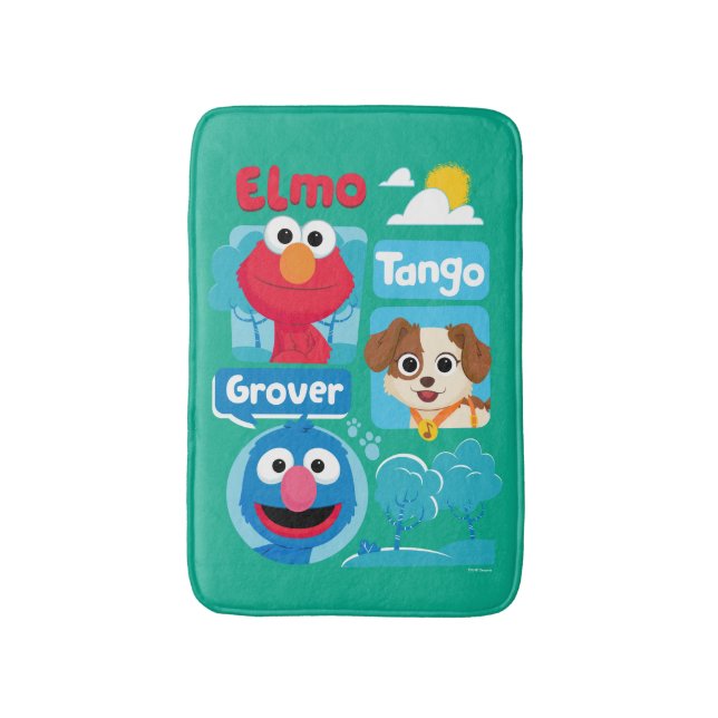 Sesame Street | Elmo, Tango, & Grover Park Graphic Bath Mat (Front Vertical)