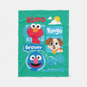 Sesame Street Elmo, Tango, & Grover Park Graphic Fleece Blanket