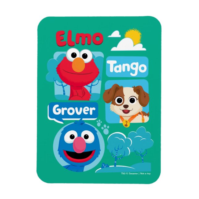 Sesame Street | Elmo, Tango, & Grover Park Graphic Magnet (Vertical)