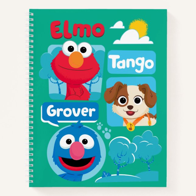 Sesame Street | Elmo, Tango, & Grover Park Graphic Notebook (Front)