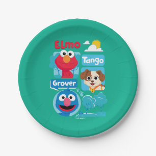 Sesame Street Elmo, Tango, & Grover Park Graphic Paper Plate