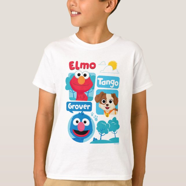 Sesame Street | Elmo, Tango, & Grover Park Graphic T-Shirt (Front)