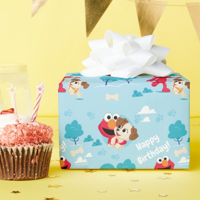Sesame Street | Elmo & Tango Pattern Wrapping Paper (Birthday Party)