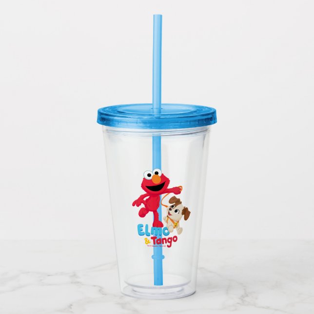 Sesame Street | Elmo & Tango Running Acrylic Tumbler (Front)