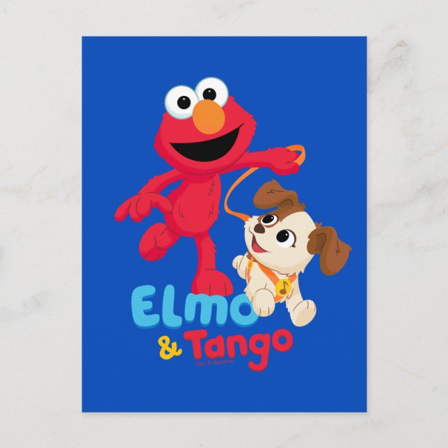Sesame Street | Elmo & Tango Running Postcard (Front)