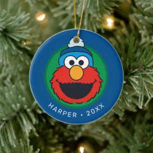 Sesame Street Elmo Winter Elmo Beanie Ceramic Ornament