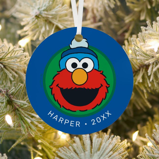 Sesame Street Elmo Winter Elmo Beanie Metal Ornament (Insitu)