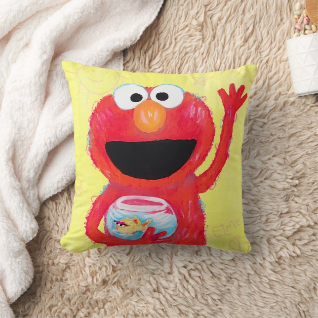 Sesame Street | Elmo with Goldfish Throw Pillow (Blanket)