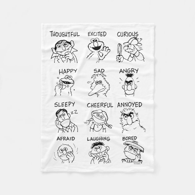 Sesame Street | Emotions & Feelings Fleece Blanket (Front)