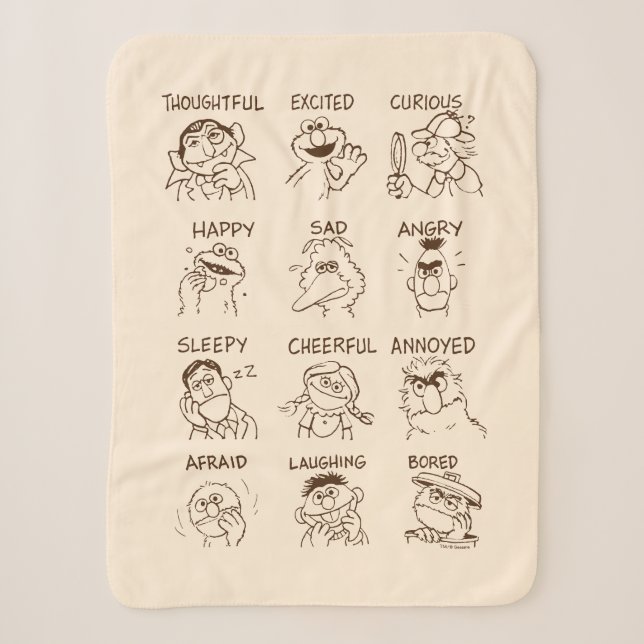 Sesame Street | Emotions & Feelings Sherpa Blanket (Front)