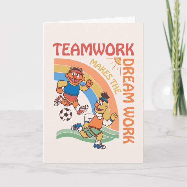 Sesame Street | Ernie & Bert Teamwork Holiday Card (Front)