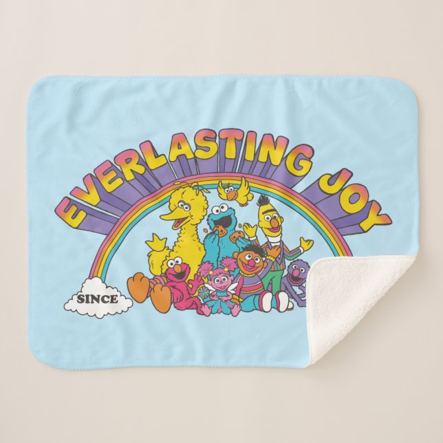 Sesame Street | Everlasting Joy Since 1969 Sherpa Blanket (Front (Horizontal))