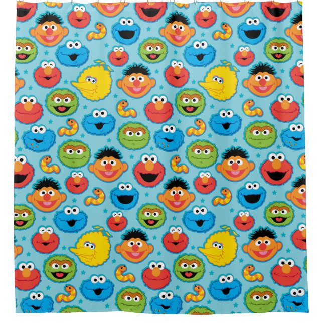 Sesame Street Faces Pattern on Blue (Front)