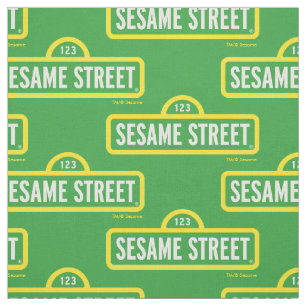 Sesame Street   Full Color Logo Fabric