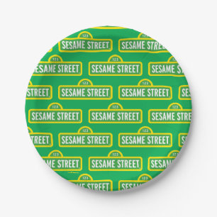 Sesame Street   Full Color Logo Paper Plate