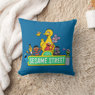 Sesame Street   Full Color With Pals Throw Pillow