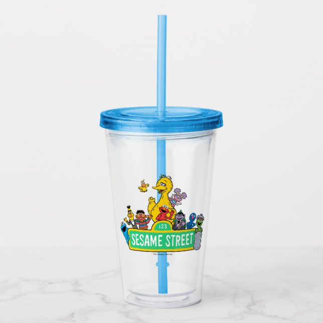 Sesame Street | Full Colour With Pals Acrylic Tumbler (Front)