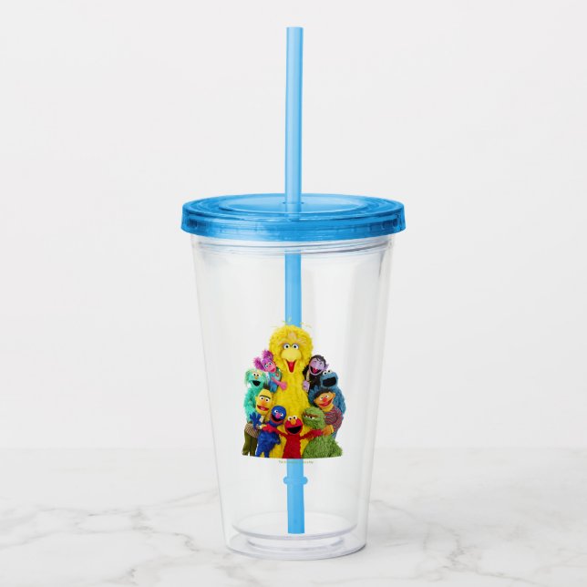 Sesame Street | Fun Colourful Pals Portrait Acrylic Tumbler (Front)