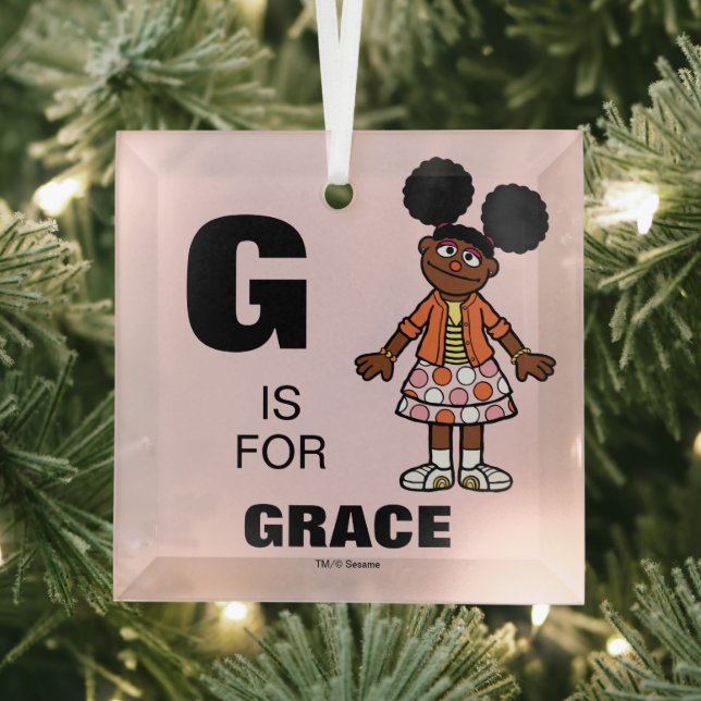 Sesame Street | Gabrielle Add Your Name Glass Ornament (Insitu)