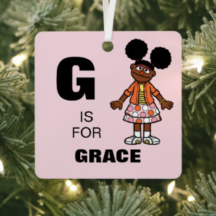Sesame Street   Gabrielle Add Your Name Metal Ornament