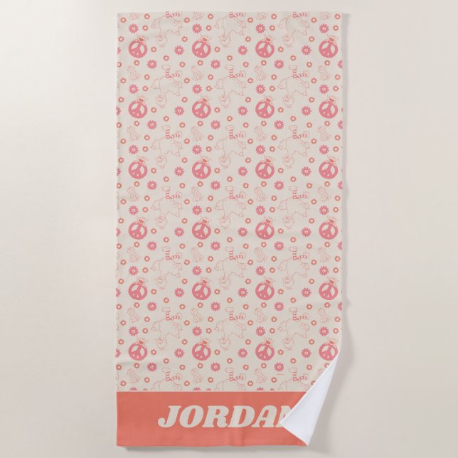 Sesame Street | Good Vibes Pattern | Add Your Name Beach Towel (Front)