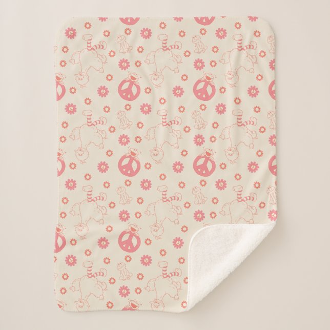 Sesame Street | Good Vibes Pattern Sherpa Blanket (Front)