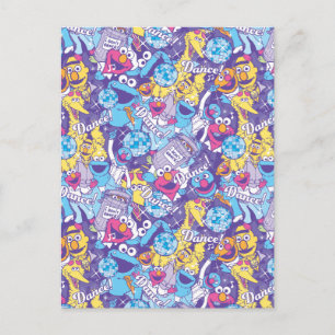 Sesame Street   Groovy Dance Pattern Postcard