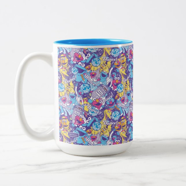 Sesame Street | Groovy Dance Pattern Two-Tone Coffee Mug (Left)