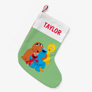 Sesame Street   Group Hug   Add Your Name Small Christmas Stocking