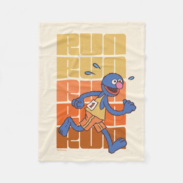 Sesame Street | Grover Runs Fleece Blanket (Front)