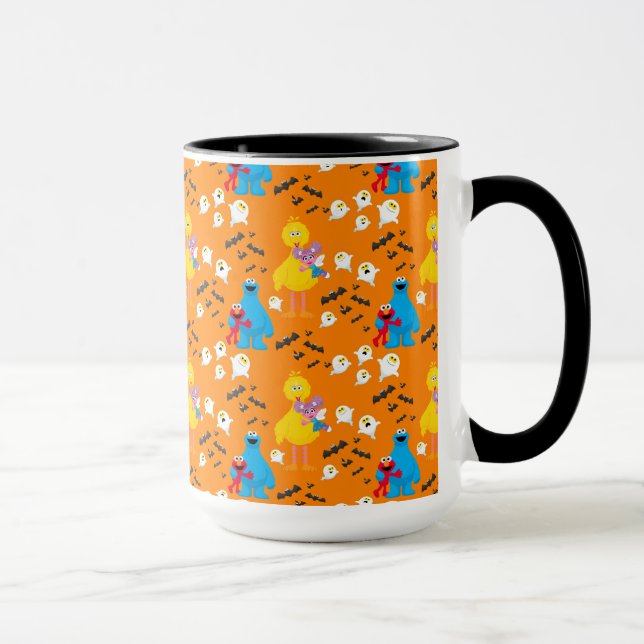 Sesame Street Halloween Bats & Ghosts Pattern Mug (Right)