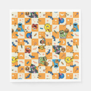 Sesame Street Halloween Chequered Pattern Napkin