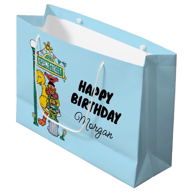 Sesame Street | Happy Birthday Large Gift Bag (Front Angled)