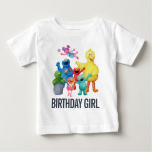 Sesame Street Illustration Birthday Girl Baby T-Shirt