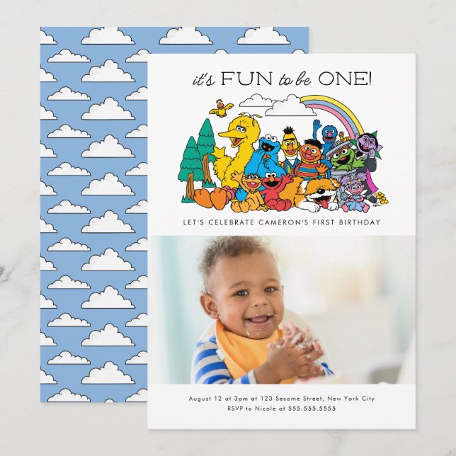 Sesame Street | It's Fun to Be One Invitation (Front/Back)