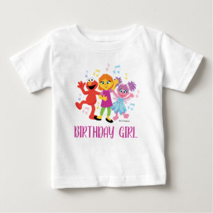 Sesame Street Julia, Elmo & Abby - Birthday Baby T-Shirt
