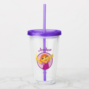 Sesame Street Julia Holding Feather Acrylic Tumbler
